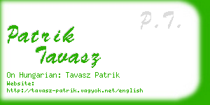 patrik tavasz business card